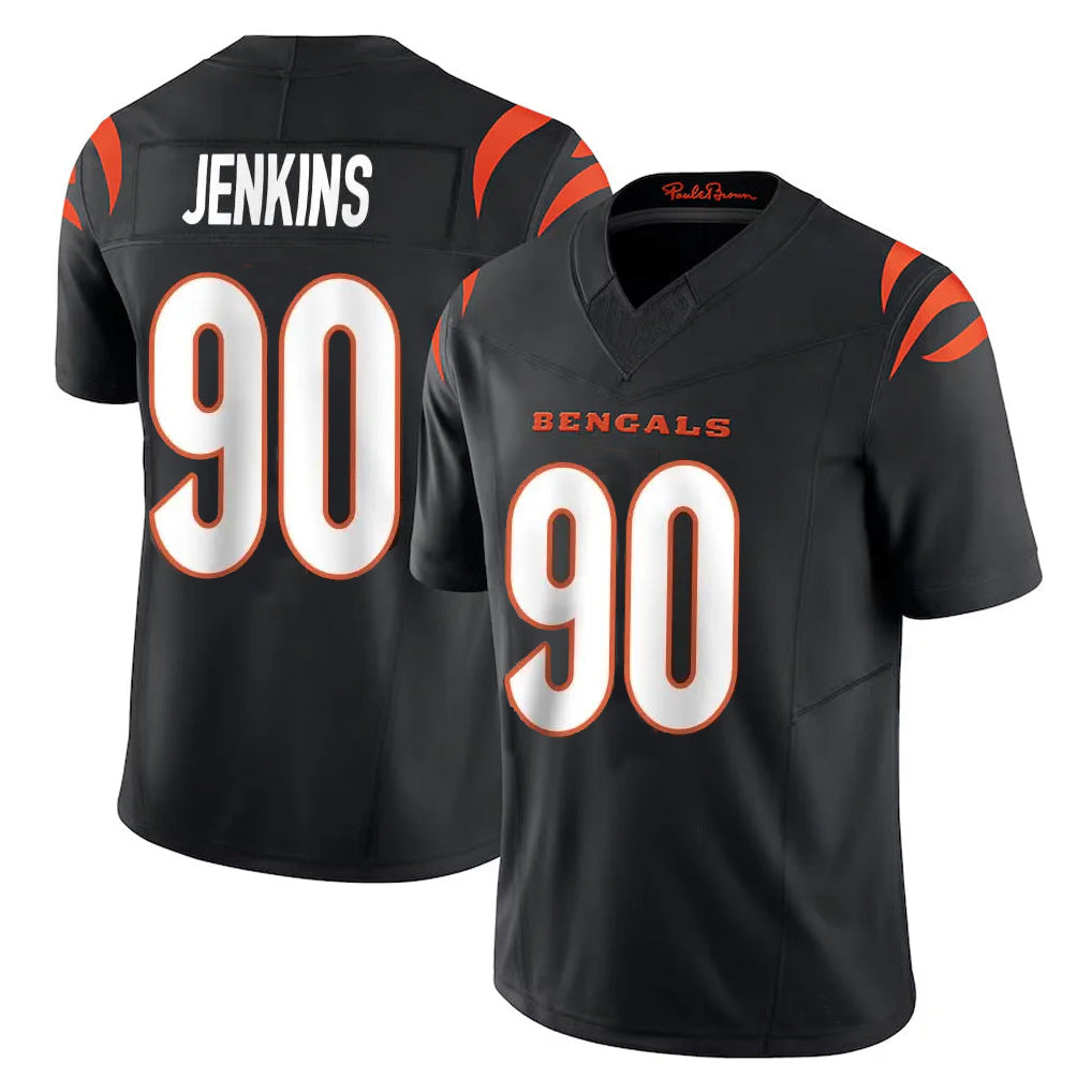 C.Bengals #90 Kris Jenkins Jr Player Black Vapor F.U.S.E. Limited Home Game ROCER Stitched Jerseys