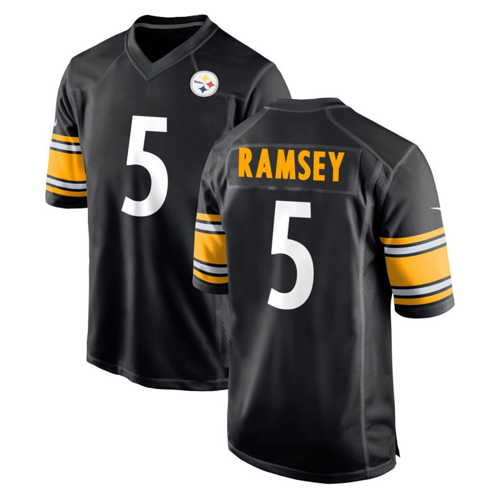 P.Steelers #5 Jalen Ramsey Player Black Home Game ROCER Stitched Jerseys