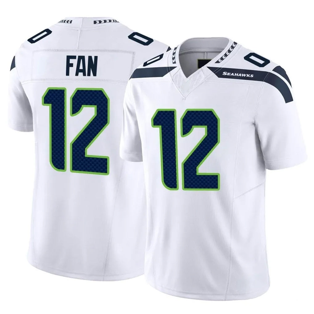 S.Seahawks #12 12th Fan Player White Limited Vapor F.U.S.E. Home Game ROCER Stitched Jerseys