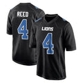 D.Lions #4 D.J. Reed Player Black Fashion Home Game ROCER Stitched Jerseys