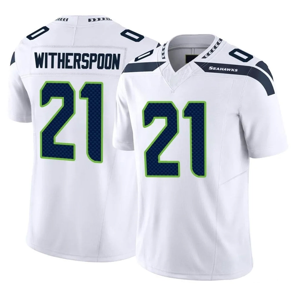 S.Seahawks #21 Devon Witherspoon Player White Limited Vapor F.U.S.E. Home Game ROCER Stitched Jerseys