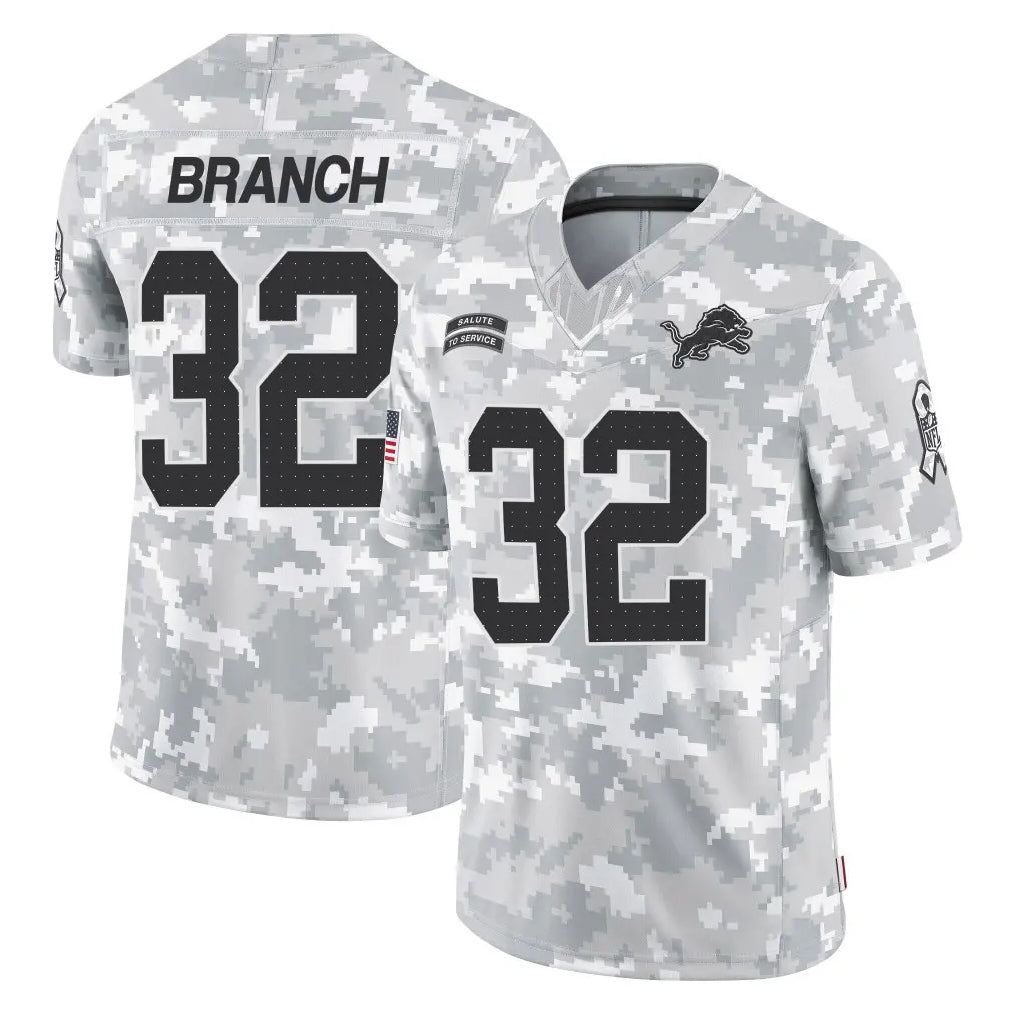 D.Lions #32 Brian Branch Player Arctic Camo Salute To Service Limited ROCER Stitched Jerseys