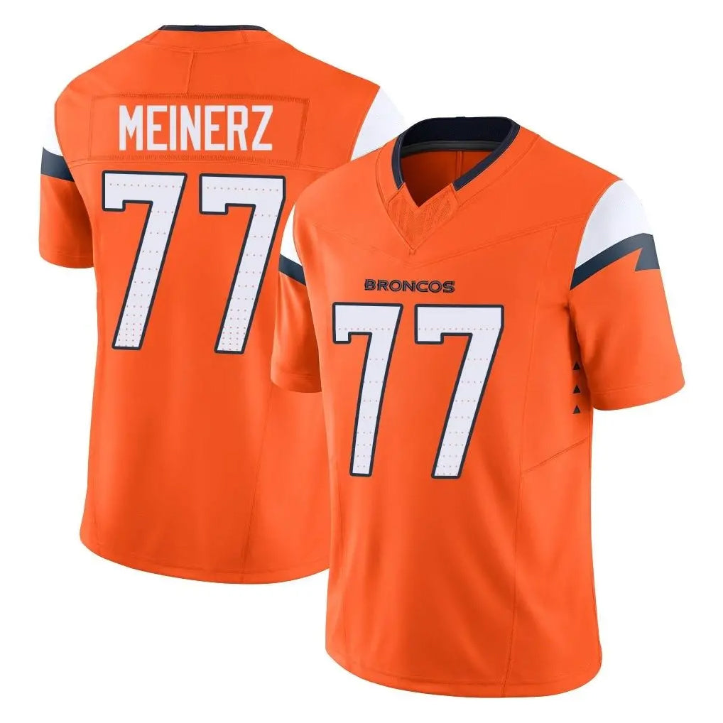 D.Broncos #77 Quinn Meinerz Player Orange Vapor F.U.S.E. Limited Home Game ROCER Stitched Jerseys