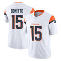 D.Broncos #15 Nik Bonitto Player White Limited Vapor F.U.S.E. Home Game ROCER Stitched Jerseys