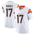 D.Broncos #17 Jaylen Waddle Player White Limited Vapor F.U.S.E. Home Game ROCER Stitched Jerseys