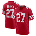 SF.49ers #27 Ji'Ayir Brown Player Red Game Home ROCER Stitched Jerseys