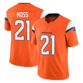 D.Broncos #21 Riley Moss Player Orange Vapor F.U.S.E. Limited Home Game ROCER Stitched Jerseys