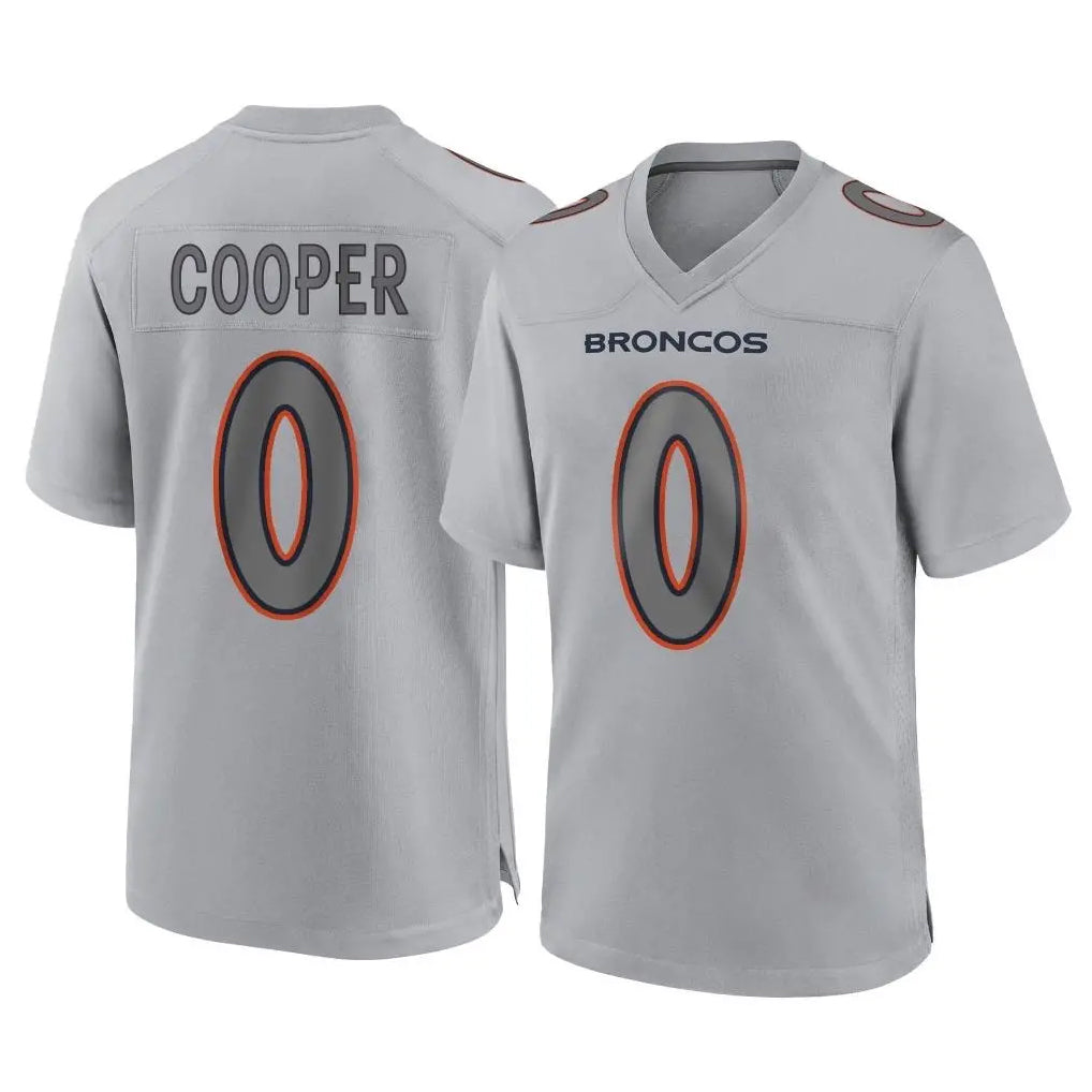 D.Broncos #0 Jonathon Cooper Player Gray Atmosphere Fashion Limited Game ROCER Stitched Jerseys