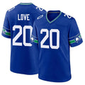 S.Seahawks #20 Julian Love Player Royal Throwback Home Game ROCER Stitched Jerseys