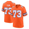 D.Broncos #73 Frank Crum Player Orange Alternate Collection Throwback Game ROCER Stitched Jerseys