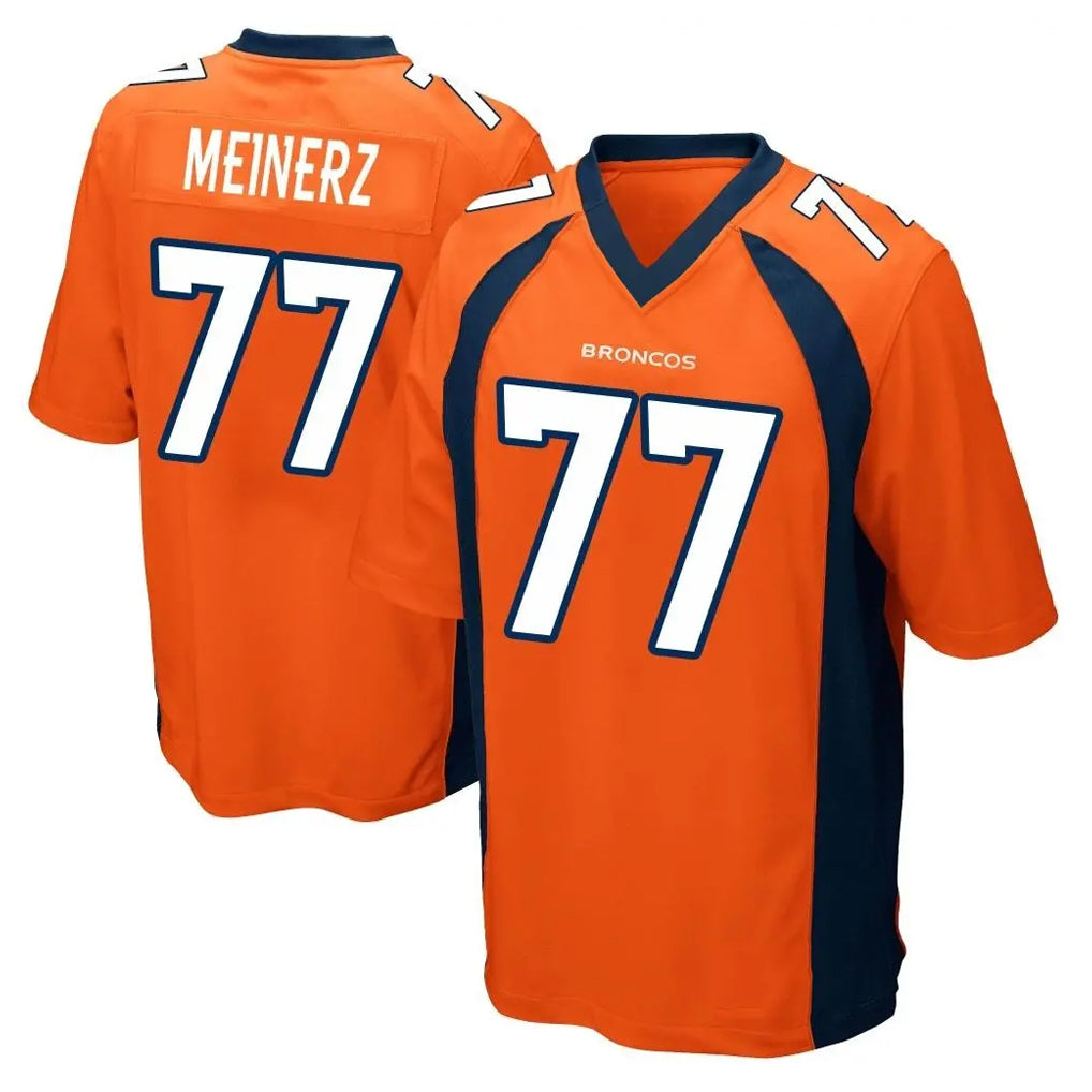 D.Broncos #77 Quinn Meinerz Player Orange Color Home Game ROCER Stitched Jerseys