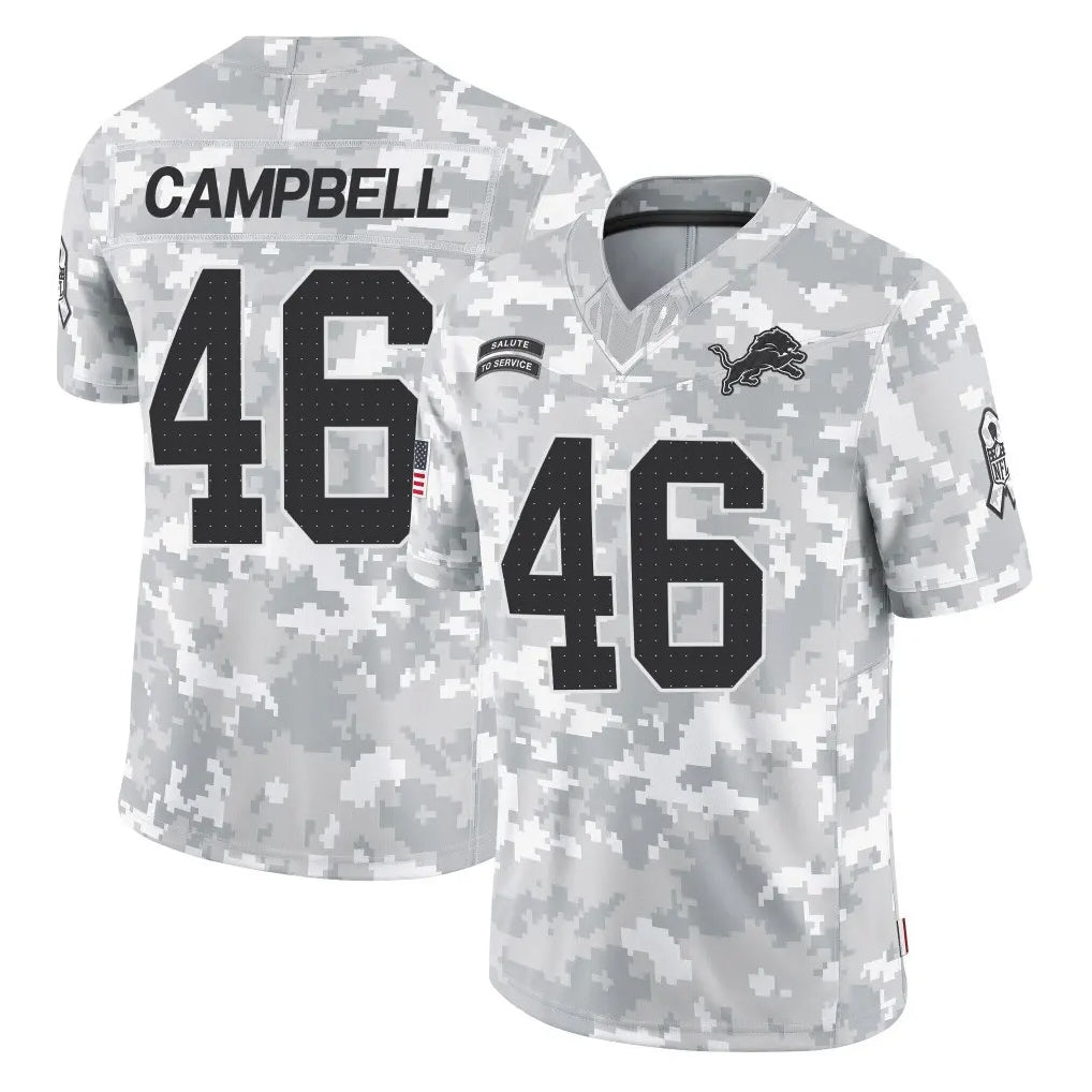 D.Lions #46 Jack Campbell Player Arctic Camo Salute To Service Limited ROCER Stitched Jerseys