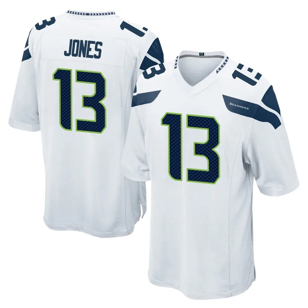 S.Seahawks #13 Ernest Jones IV Player White Home Game ROCER Stitched Jerseys