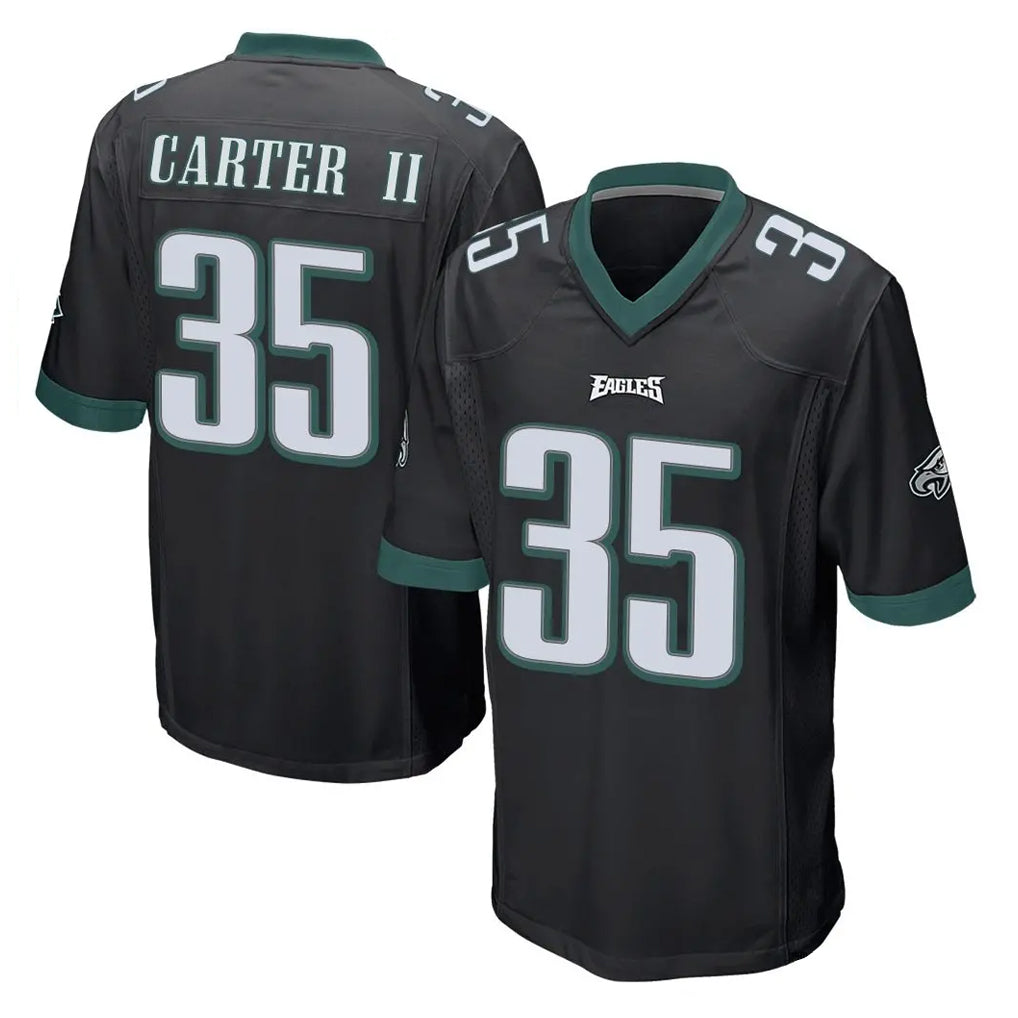 P.Eagles #35 Michael Carter II Player Black Home Game ROCER Stitched Jerseys