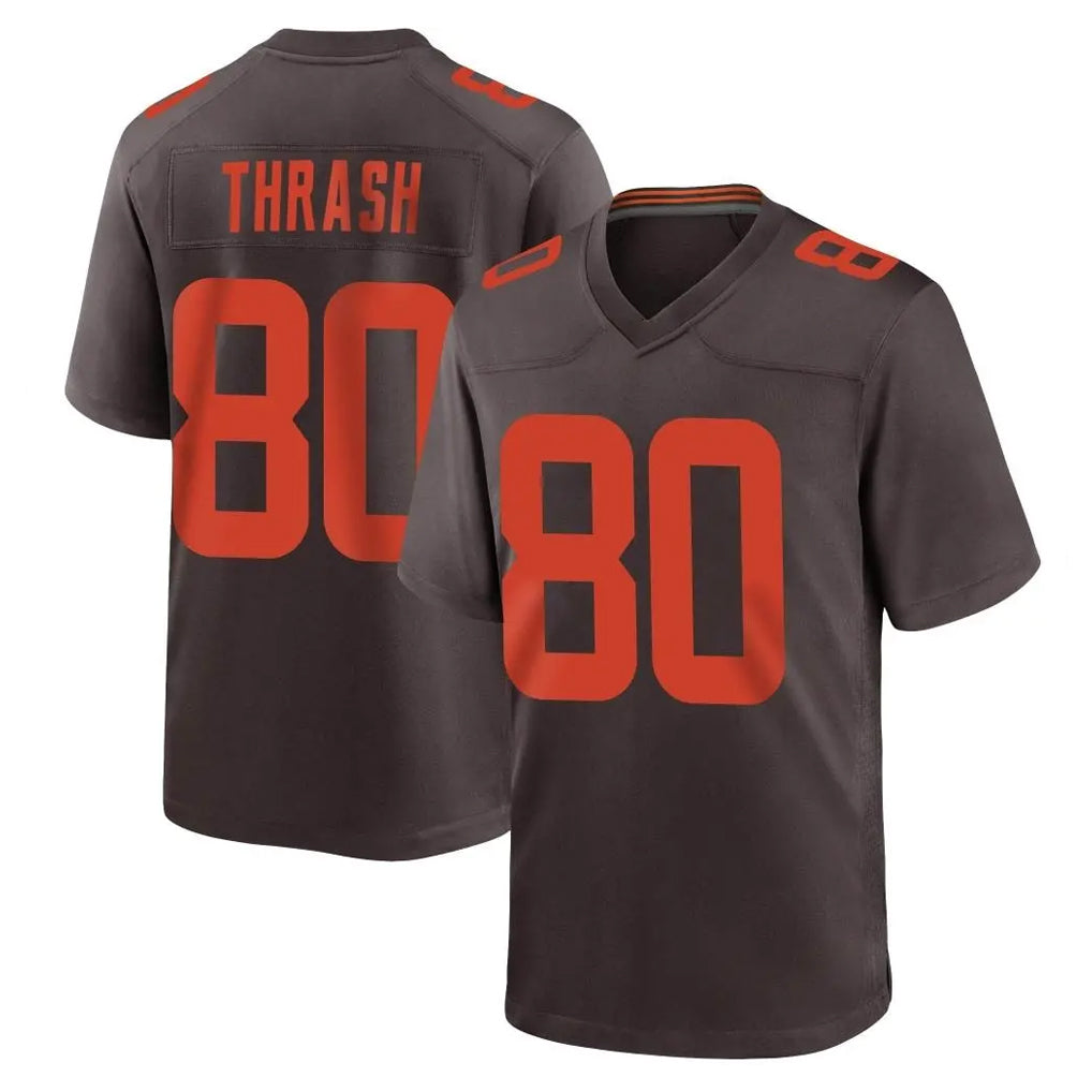 C.Browns #80 Jamari Thrash Player Brown Alternate Home Game ROCER Stitched Jerseys