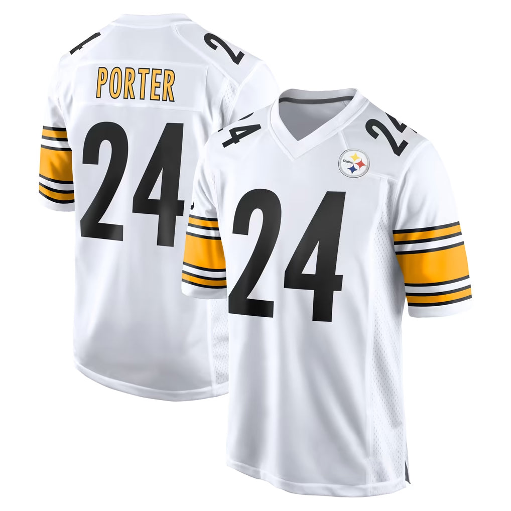 P.Steelers #24 Joey Porter Jr. Player White Home Game ROCER Stitched Jerseys
