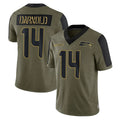 S.Seahawks #14 Sam Darnold Player Olive Salute To Service Limited Game ROCER Stitched Jerseys