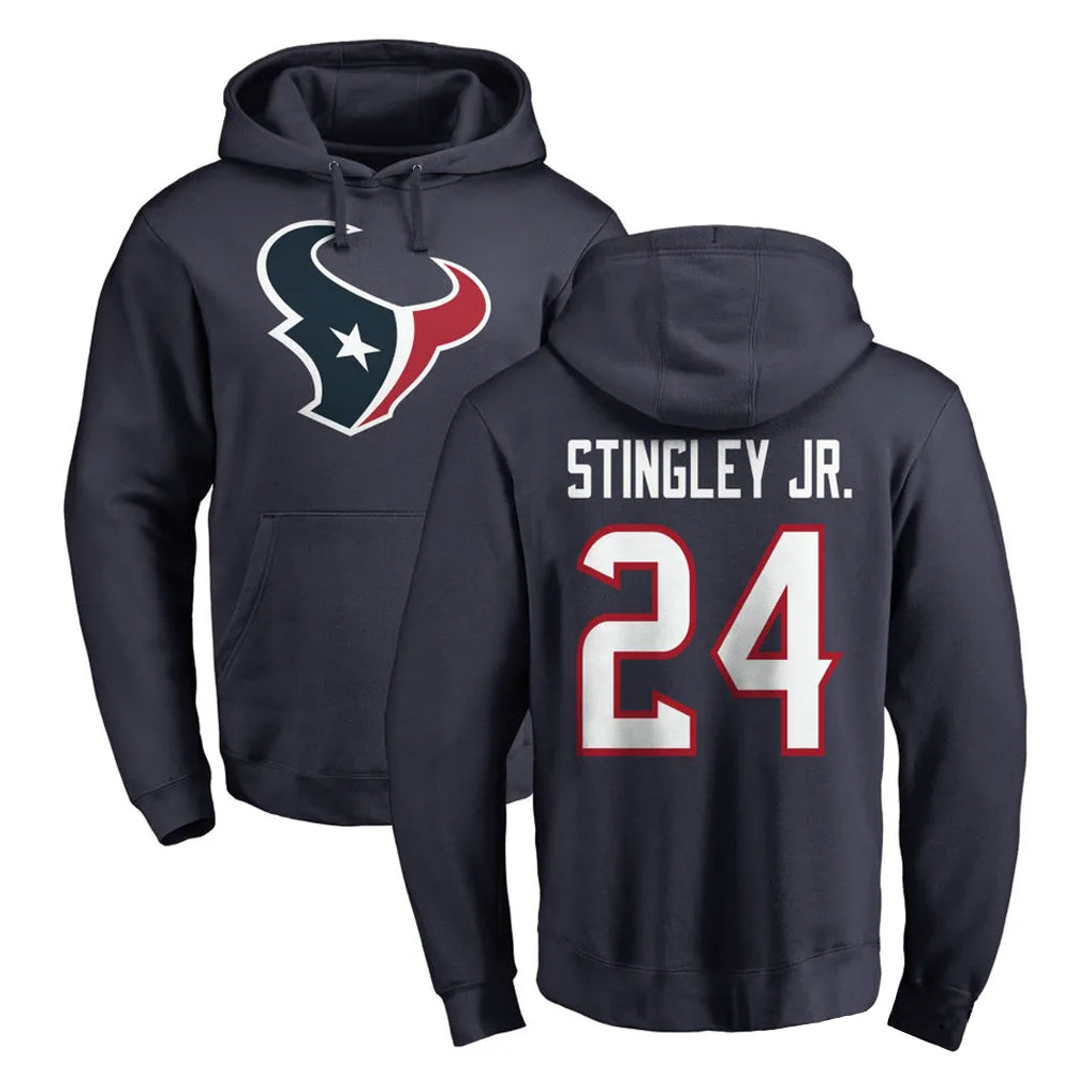 H.Texans #24 Derek Stingley Jr. Player Navy Pro Line Pullover Hoodie Limited Game ROCER Stitched Jerseys