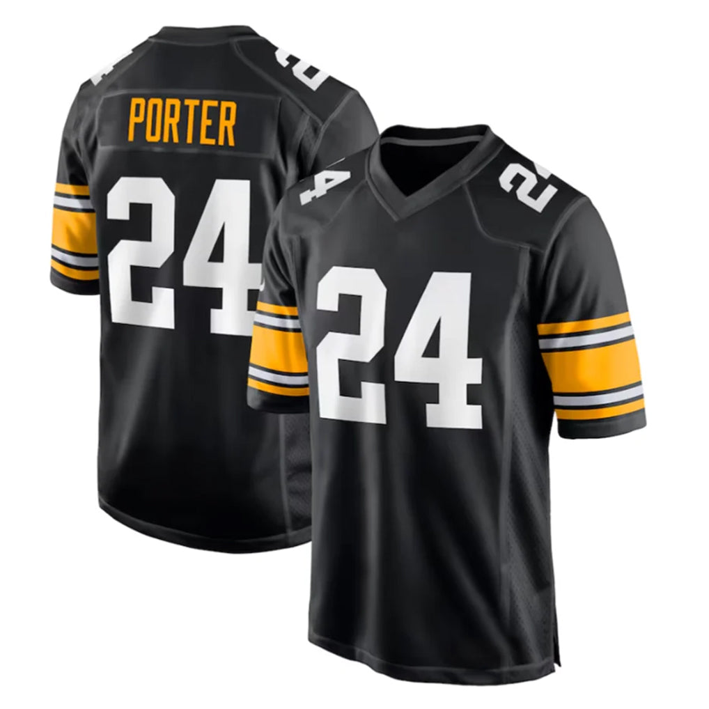 P.Steelers #24 Joey Porter Jr. Player Black Home Game ROCER Stitched Jerseys