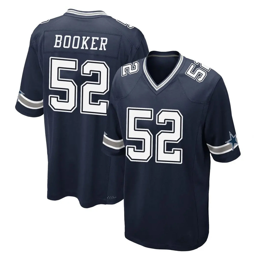 D.Cowboys #52 Tyler Booker Player Navy Home Game ROCER Stitched Jerseys