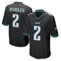 P.Eagles #2 Riq Woolen Player Black Home Game ROCER Stitched Jerseys