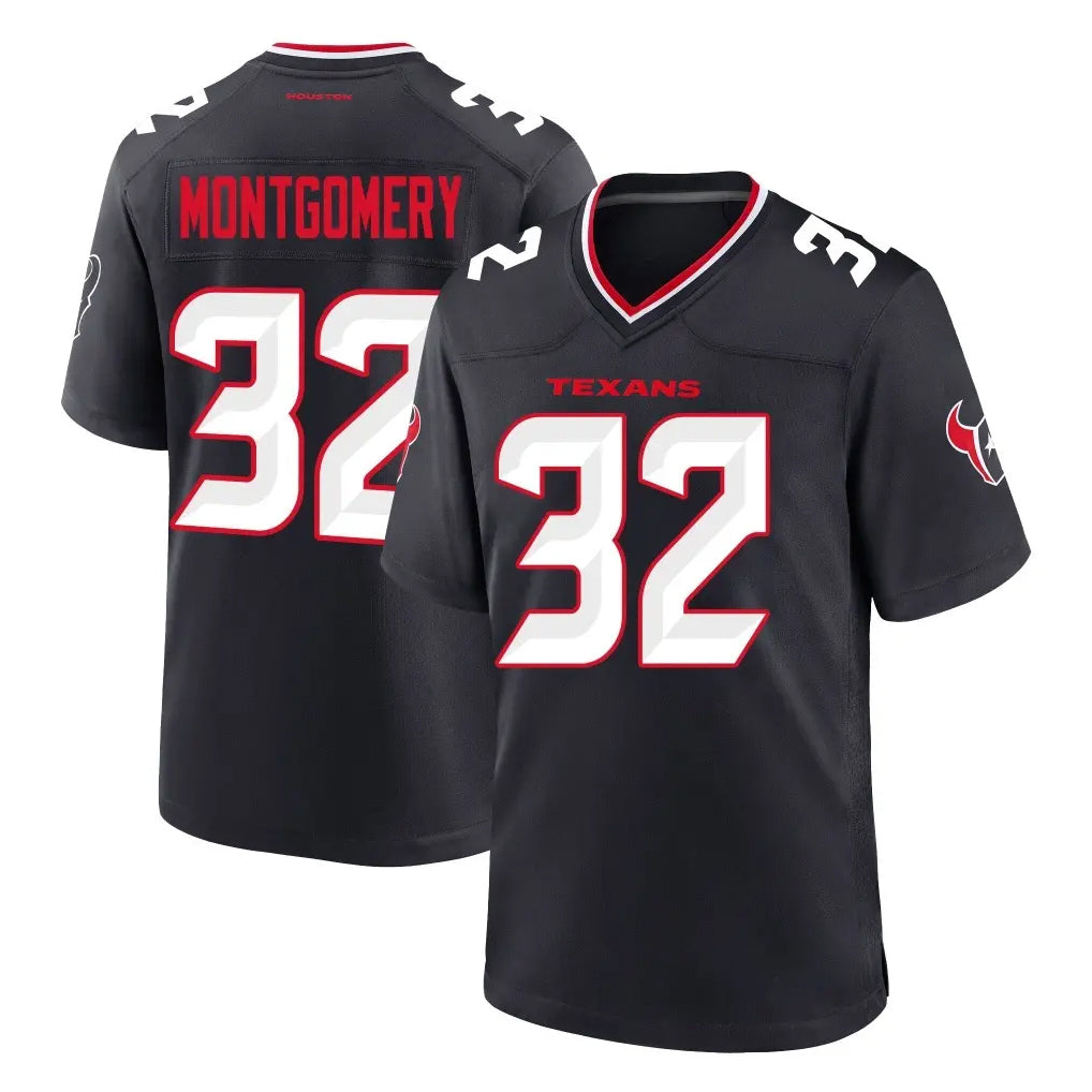 H.Texans #32 David Montgomery Player Navy Team Home Game ROCER Stitched Jerseys