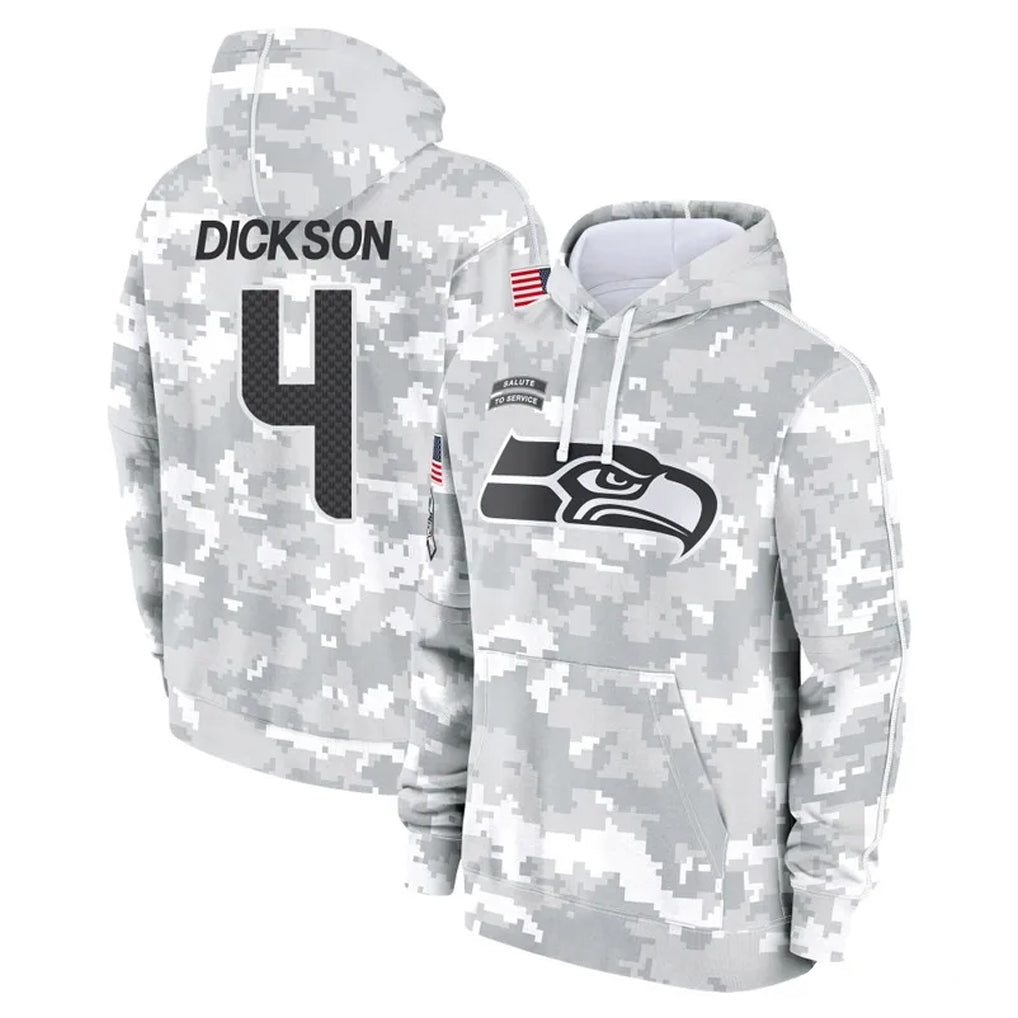 S.Seahawks #4 Michael Dickson Player Arctic Camo Limited Salute to Service Pullover Hoodies Game ROCER Stitched Jerseys