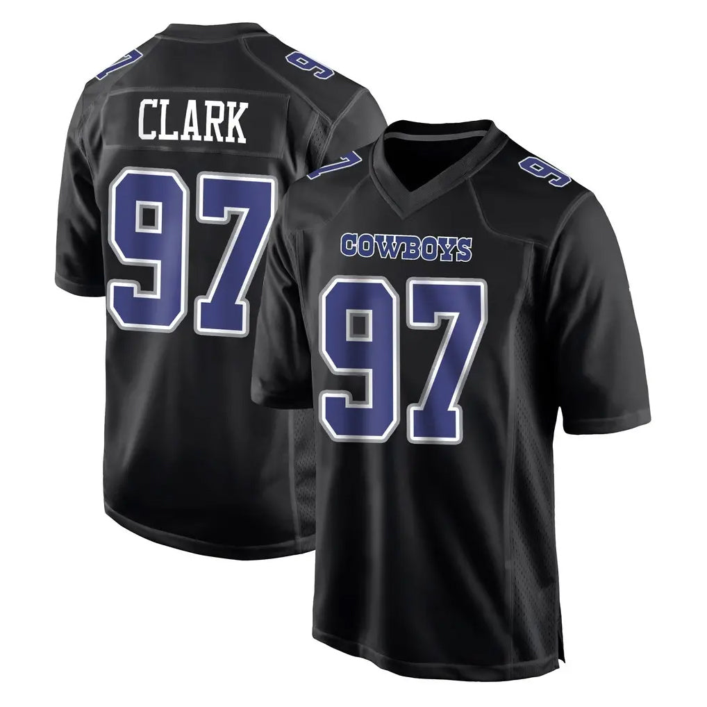 D.Cowboys #97 Kenny Clark Player Carbon Black Fashion Home Game ROCER Stitched Jerseys