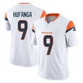 D.Broncos #9 Talanoa Hufanga Player White Limited Vapor F.U.S.E. Home Game ROCER Stitched Jerseys