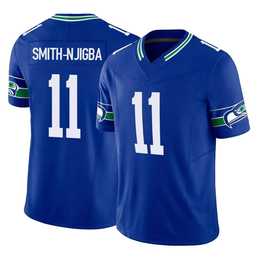 S.Seahawks #11 Jaxon Smith-Njigba Player Royal Limited Throwback Vapor F.U.S.E. Home Game ROCER Stitched Jerseys