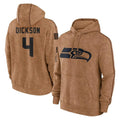 S.Seahawks #4 Michael Dickson Player Brown Limited Salute to Service Pullover Hoodies Game ROCER Stitched Jerseys