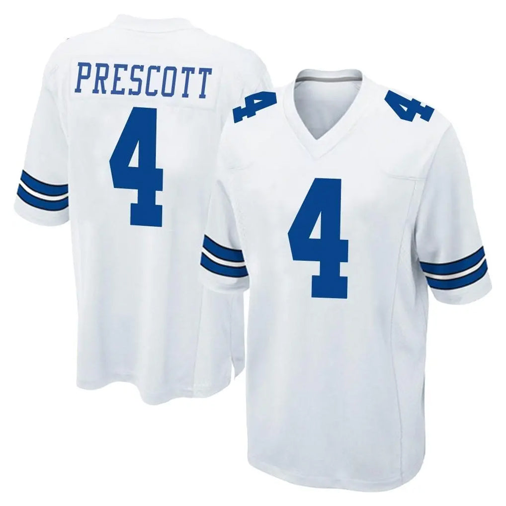 D.Cowboys #4 Dak Prescott Player White Home Game ROCER Stitched Jerseys