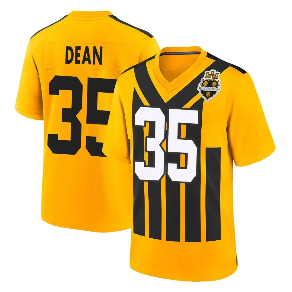 P.Steelers #35 Jamel Dean Player Gold Limited 1933 Throwback Home Game ROCER Stitched Jerseys