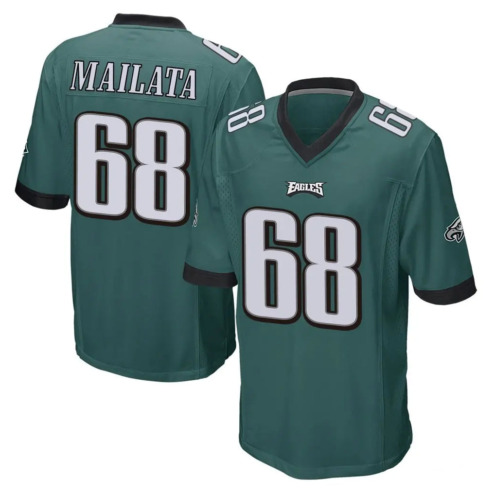 P.Eagles #68 Jordan Mailata Player Team Color Green Home Game ROCER Stitched Jerseys