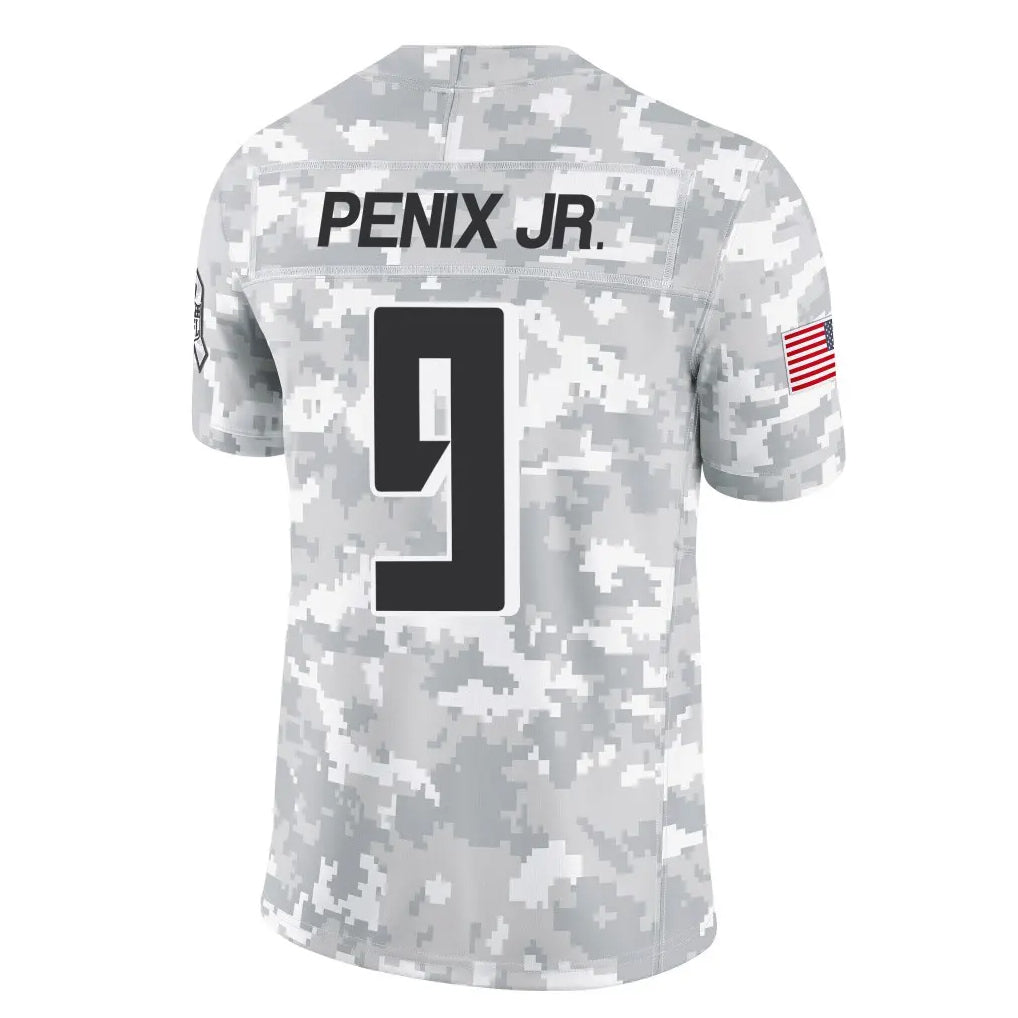 A.Falcons #9 Michael Penix Jr. Player Arctic Camo Salute to Service Limited ROCER Stitched Jerseys