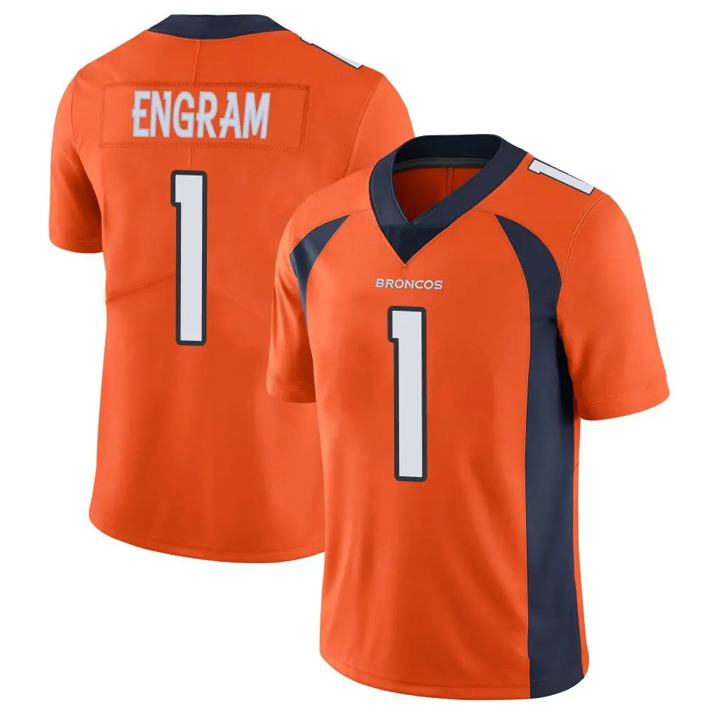 D.Broncos #1 Evan Engram Player Orange Color Vapor Untouchable Limited Game ROCER Stitched Jerseys