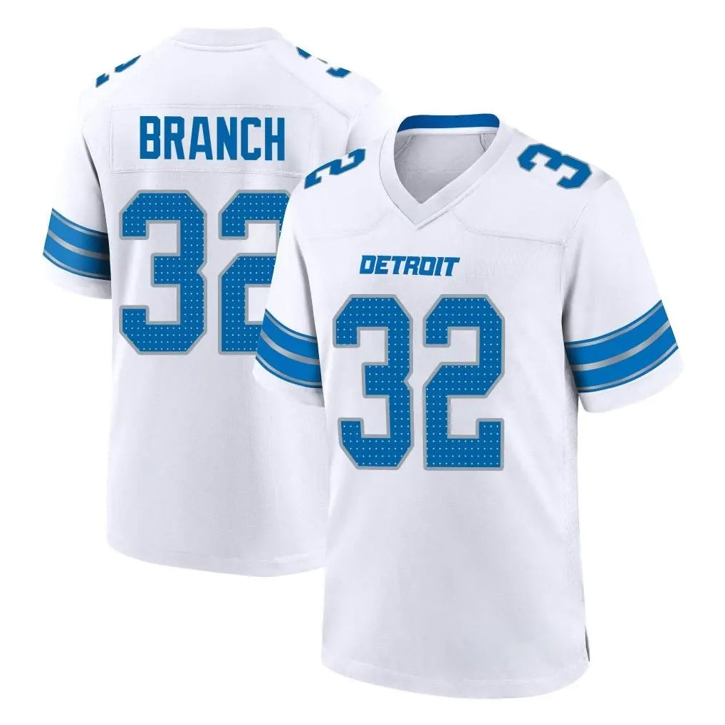 D.Lions #32 Brian Branch Player White Alternate Home Game ROCER Stitched Jerseys