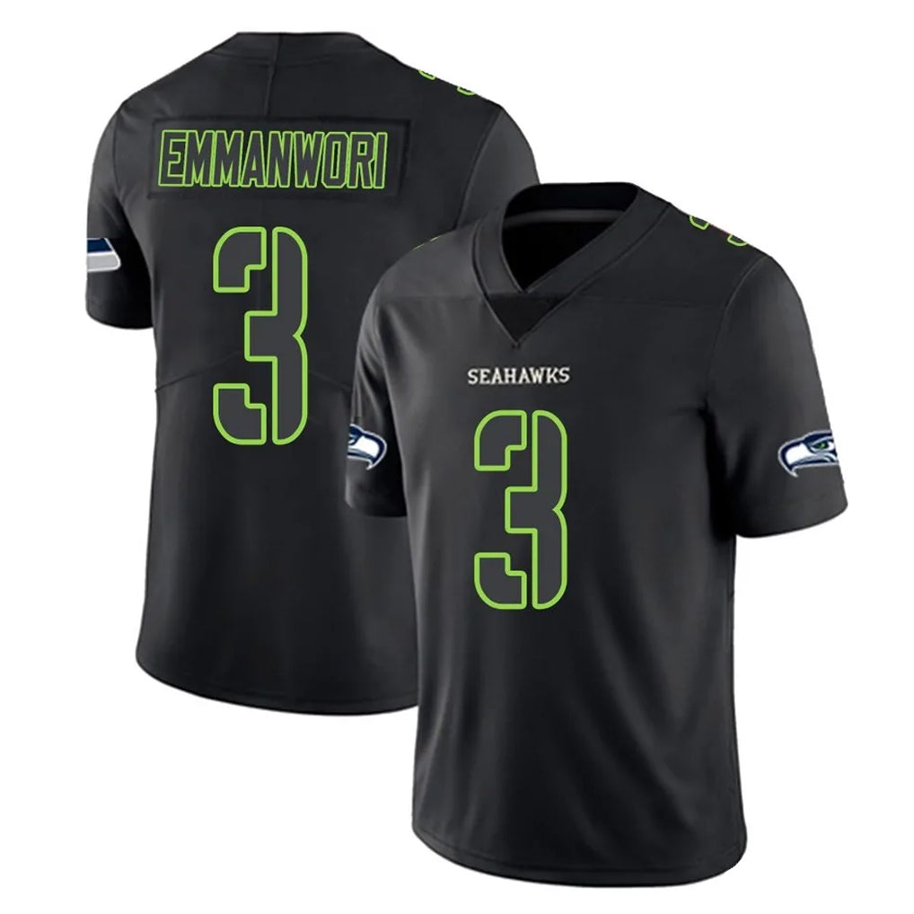 S.Seahawks #3 Nick Emmanwori Player Black Impact Limited Home Game ROCER Stitched Jerseys