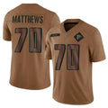 A.Falcons #70 Jake Matthews Player Brown Salute To Service Limited ROCER Stitched Jerseys