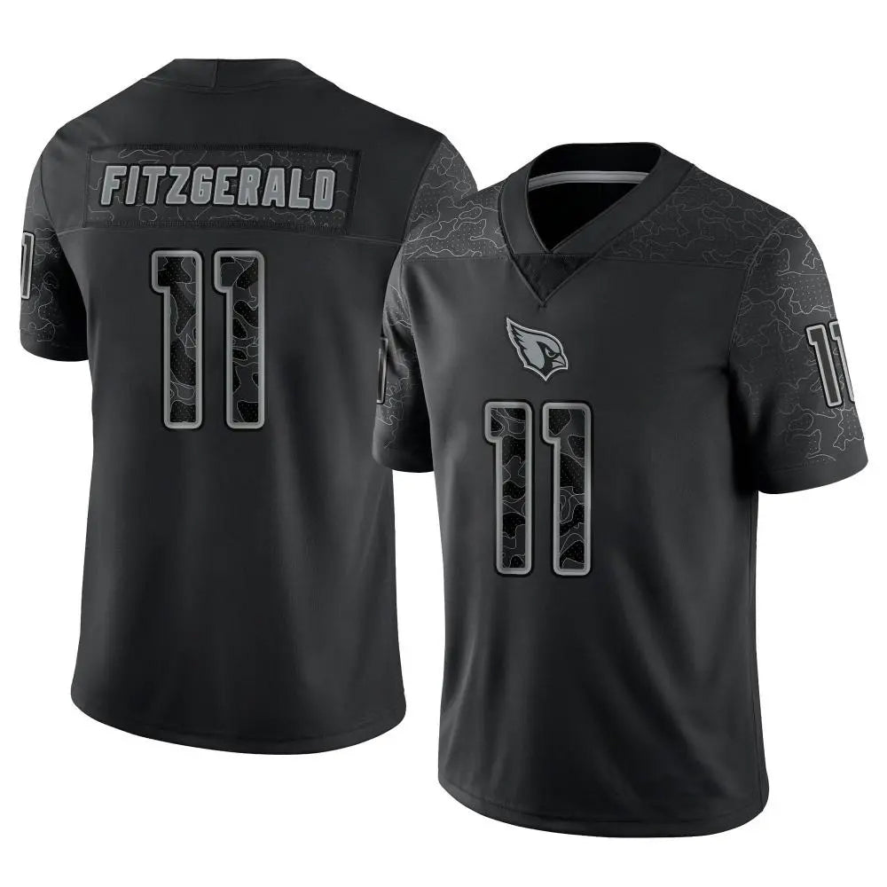 A.Cardinals #11 Larry Fitzgerald Player Black RFLCTV Limited ROCER Stitched Jerseys