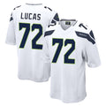 S.Seahawks #72 Abraham Lucas Player White Home Game ROCER Stitched Jerseys
