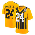 P.Steelers #24 Joey Porter Jr. Player Gold Limited 1933 Throwback Home Game ROCER Stitched Jerseys