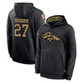 D.Broncos #27 J.K. Dobbins Player Black Salute to Service Pullover Hoodies Limited ROCER Stitched Jerseys