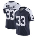 D.Cowboys #33 Javonte Williams Player Navy-White Limited Alternate Vapor Untouchable Home Game ROCER Stitched Jerseys