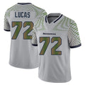 S.Seahawks #72 Abraham Lucas Player Grey Limited 2025 Rivalries Collection Home Game ROCER Stitched Jerseys