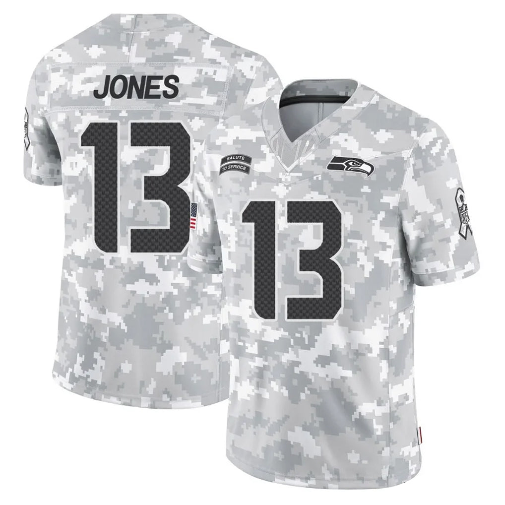 S.Seahawks #13 Ernest Jones IV Player Arctic Camo Limited Salute To Service Home Game ROCER Stitched Jerseys
