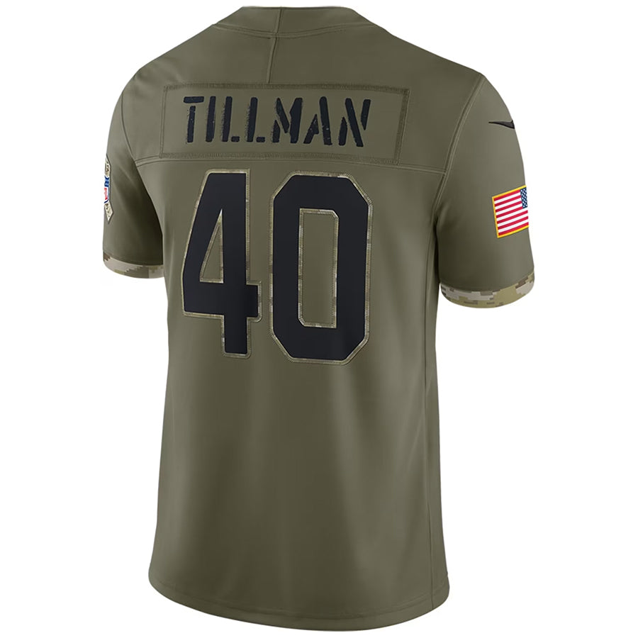 A.Cardinals #40 Pat Tillman Player Olive Salute to Service Limited ROCER Stitched Jerseys