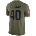A.Cardinals #40 Pat Tillman Player Olive Salute to Service Limited ROCER Stitched Jerseys