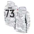 D.Broncos #73 Frank Crum Player Arctic Camo Salute to Service Hoodies Limited Game ROCER Stitched Jerseys
