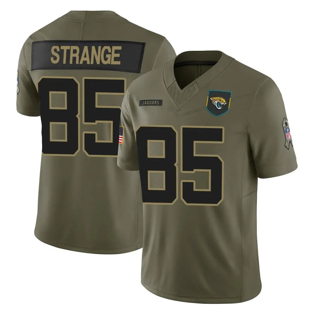 J.Jaguars #85 Brenton Strange Player Olive 2025 Salute To Service Limited Game ROCER Stitched Jerseys